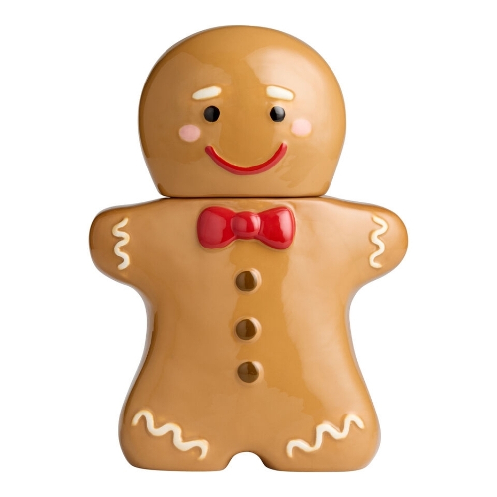 Cost Plus World Market Gingerbread Man Hand Painted Figural Cookie Jar, NWT
